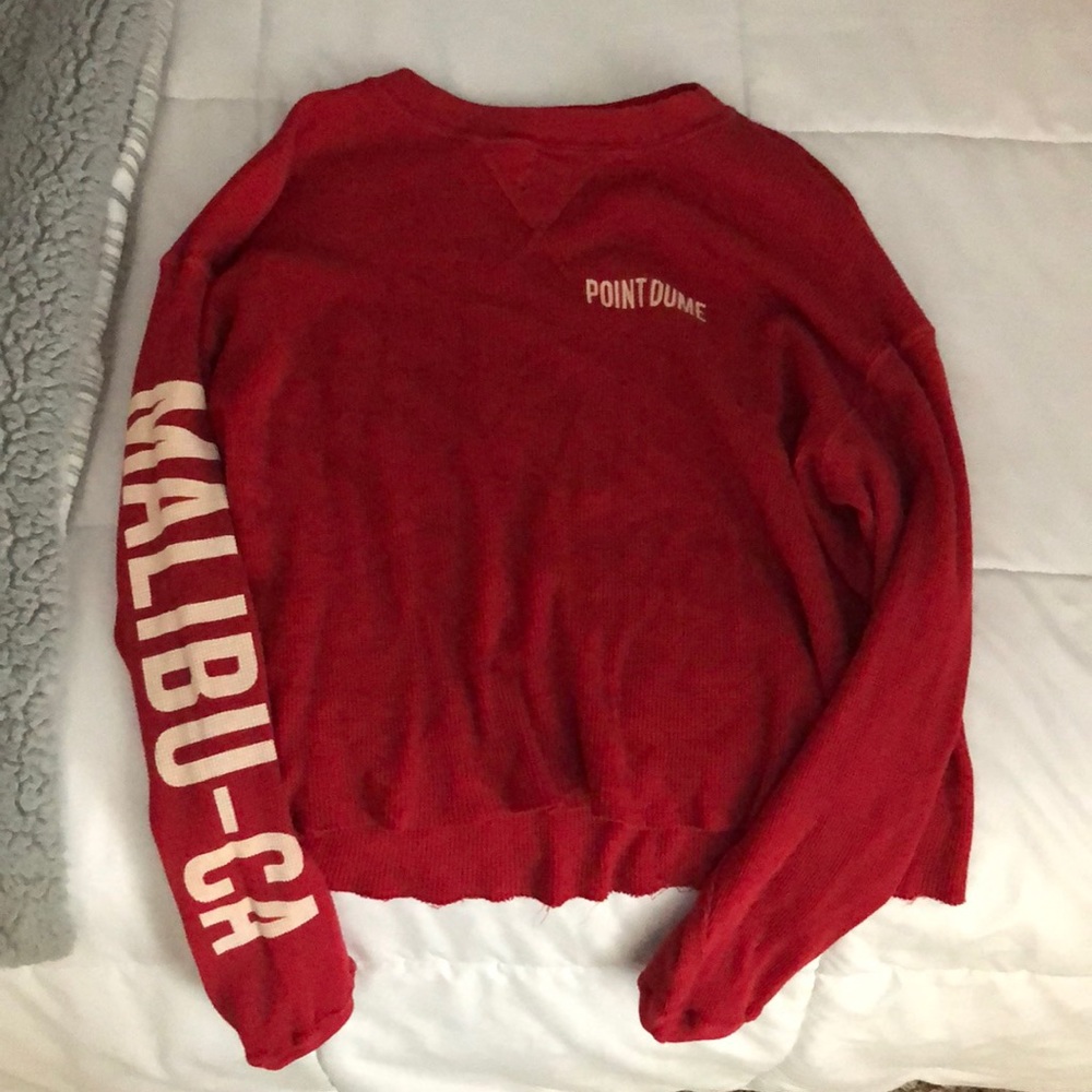 Long Sleeve Red Brandy Melville Shirt